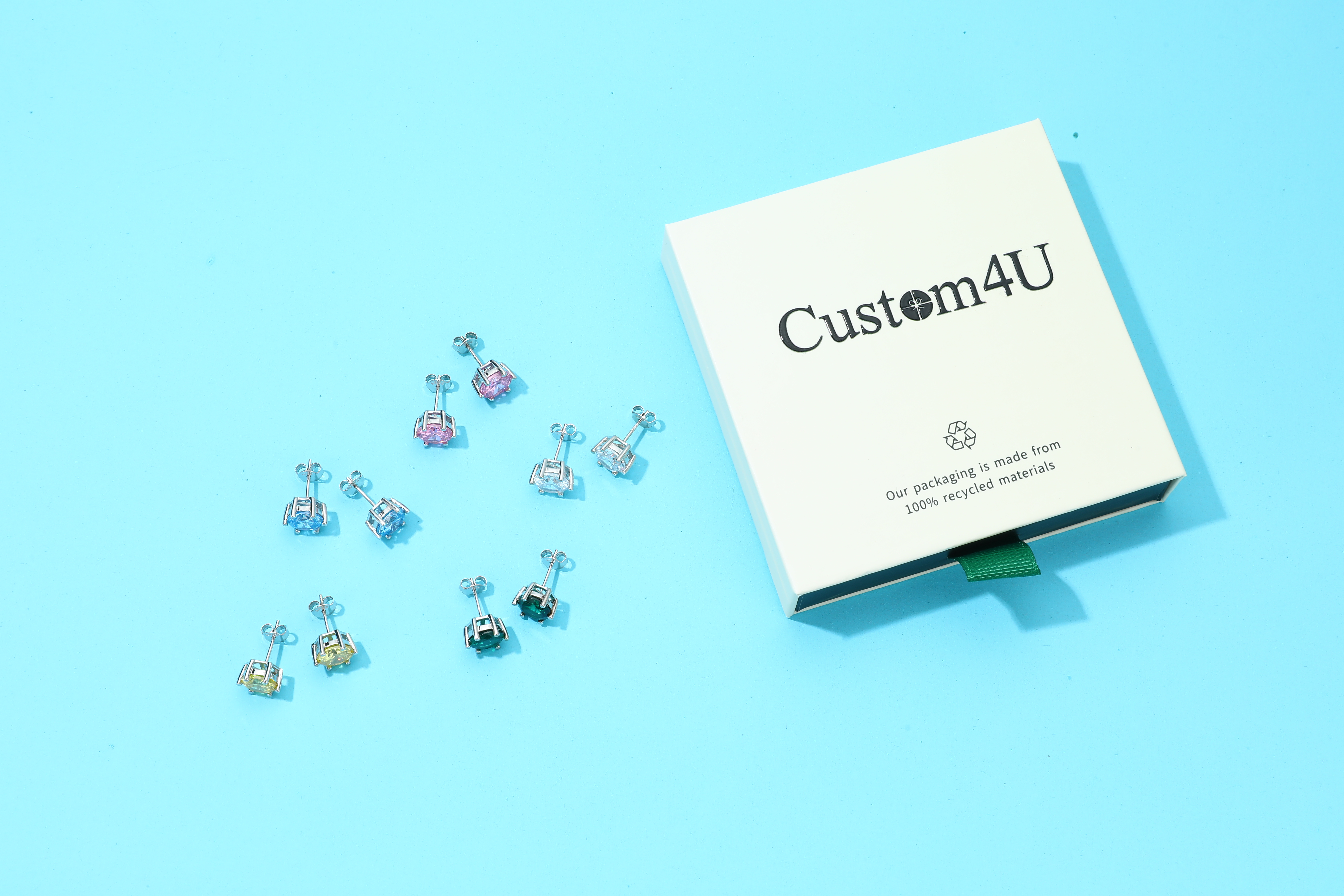 Custom4U Birthstone Earrings for Women
