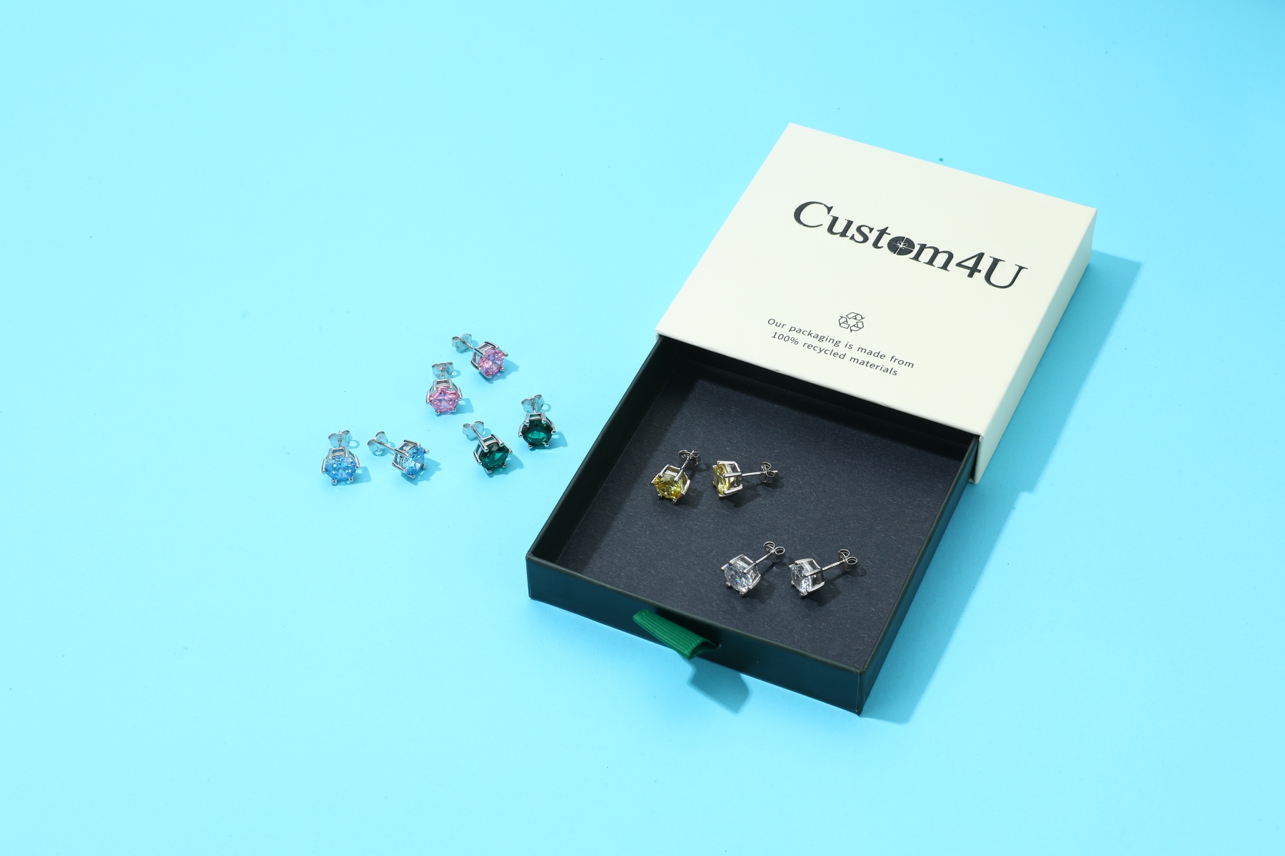 Custom4U Birthstone Earrings for Women