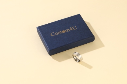 Custom4U Cross Star Engraved Stainless Steel Ring