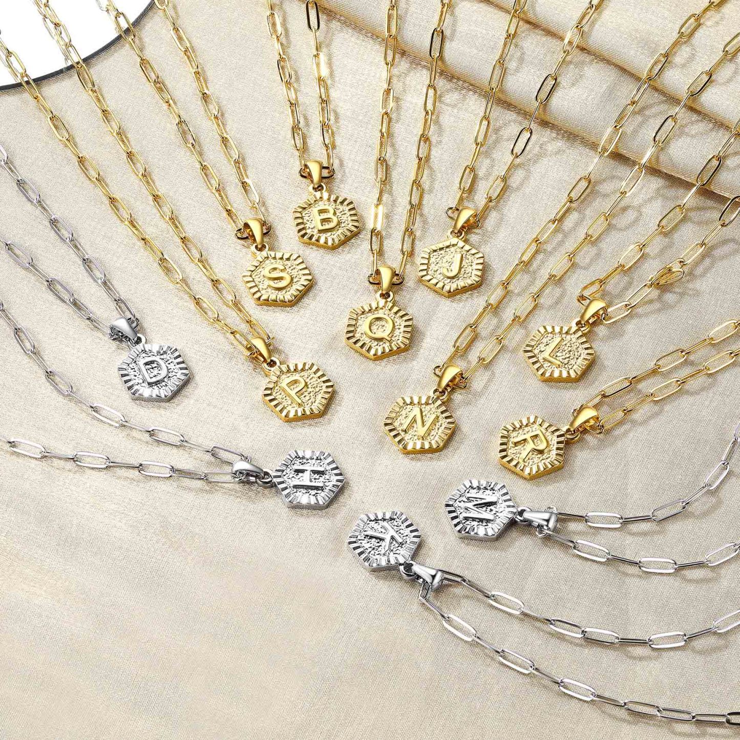 Hypoallergenic 18K Gold  Name Initial Necklaces collection
