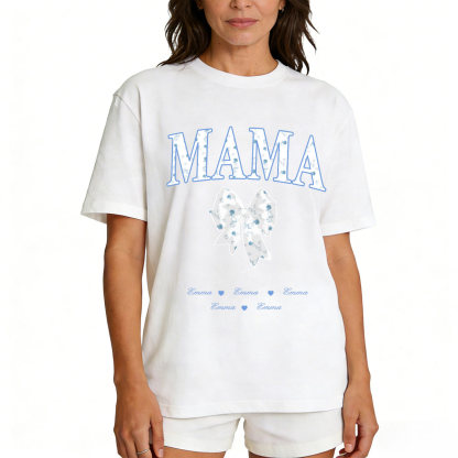 Personalized Bow T-Shirt for Mom White