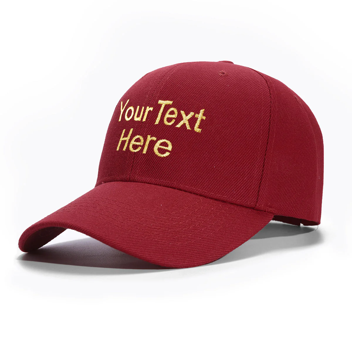 Custom dark red Hat Baseball Cap with Embroidery with Text