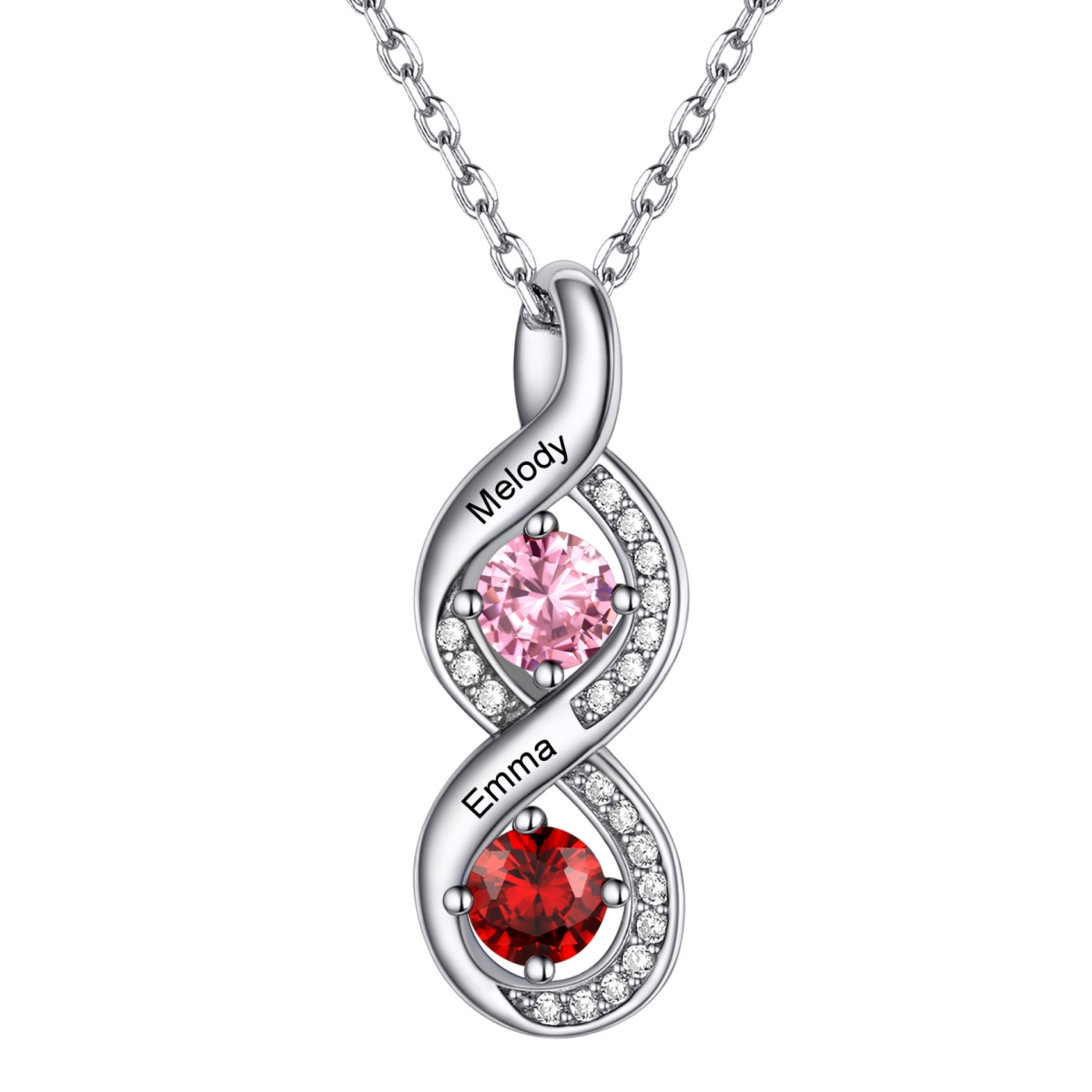 2 birthstone necklace for mom