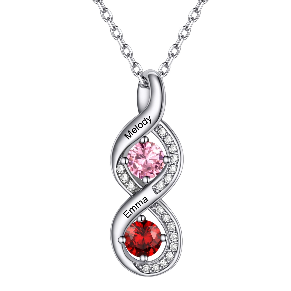 2 birthstone necklace for mom