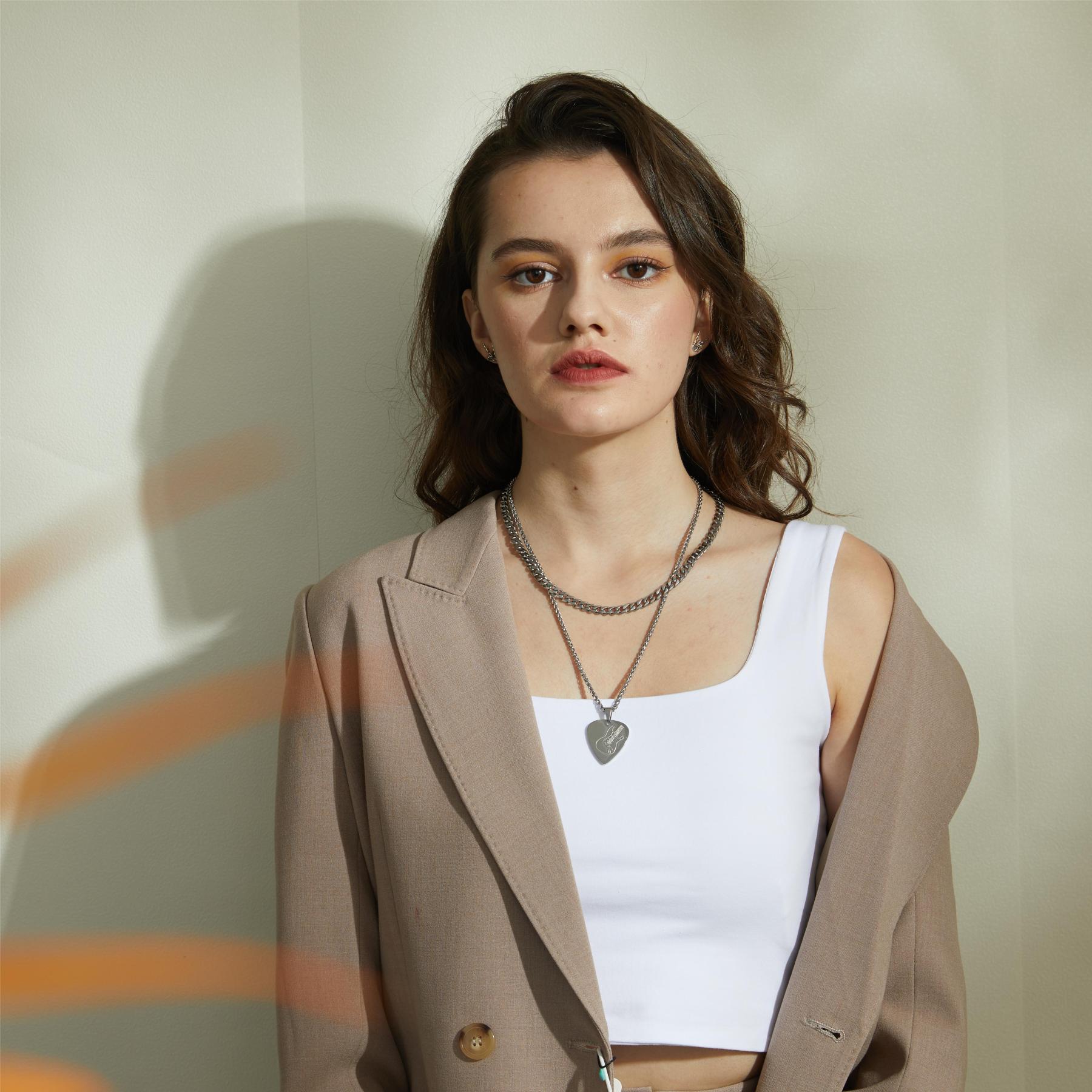 Custom Guitar Pick Pendant Necklace for Music Lovers Model