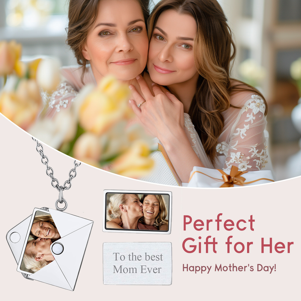 Personalized Love Letter Envelope Locket Necklace