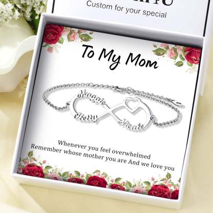  Personalized 1-4 Names Infinity Anklet Bracelet for mom