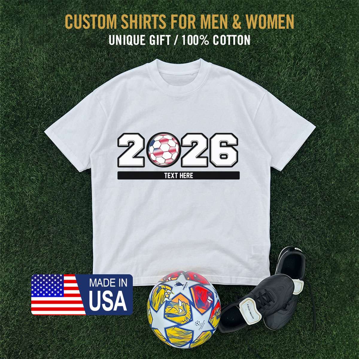 Personalized 2026 FIFA World Cup Jersey T-Shirt Gift for Men 