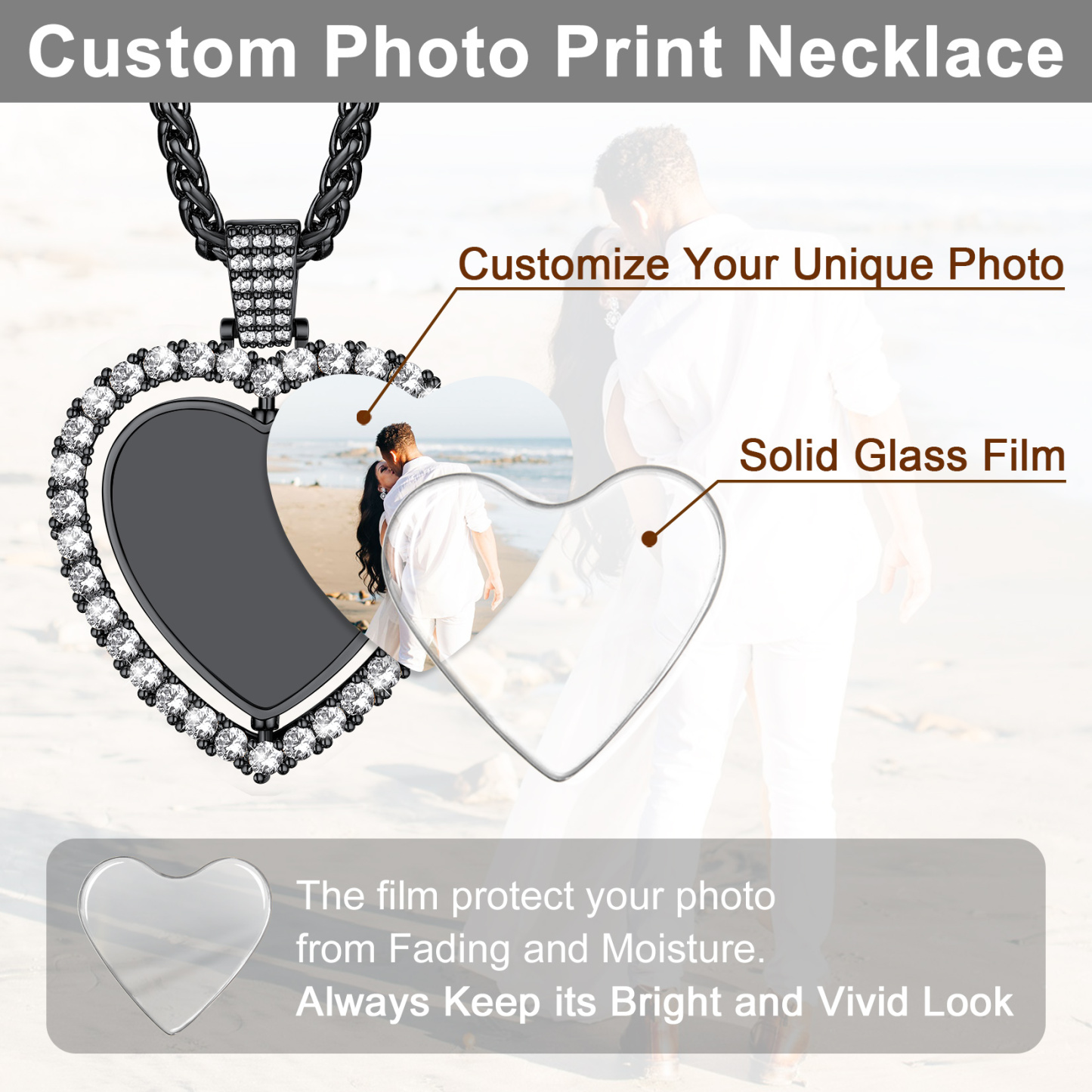 Personalized Photo Necklace for Men Women