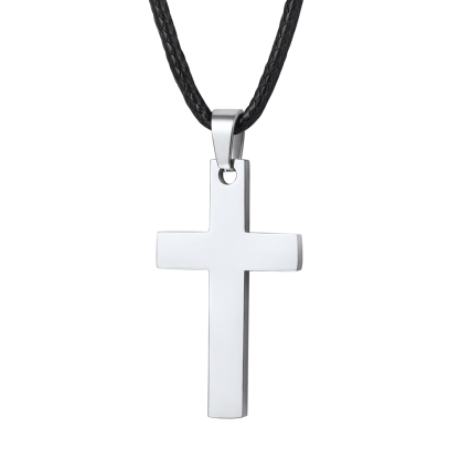 Customizable Stainless Steel Cross Necklace with Free Engraving