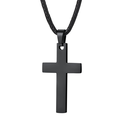 Customizable Stainless Steel Cross Necklace with Free Engraving