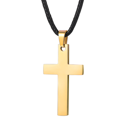 Customizable Stainless Steel Cross Necklace with Free Engraving