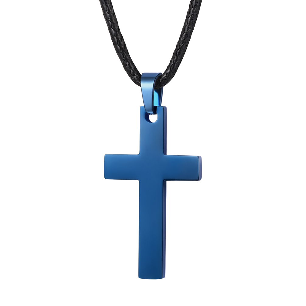 Customizable Stainless Steel Cross Necklace with Free Engraving