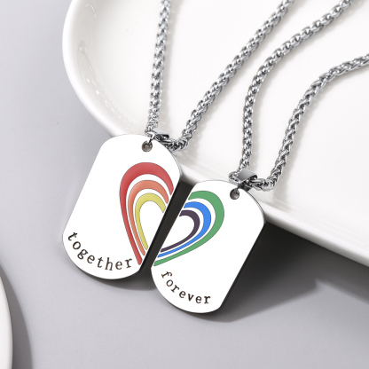 Personalized Engraved Dog Tag Rainbow Necklace occasion 