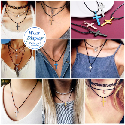 Customizable Stainless Steel Cross Necklace with Free Engraving