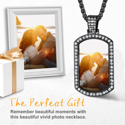 Personalized Photo Dog Tag Pendant Necklace for Men Women