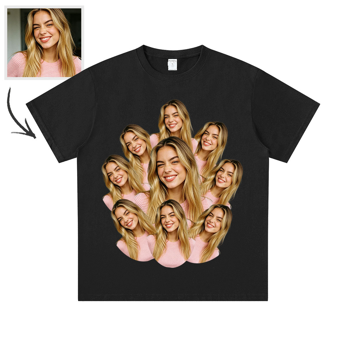 Custom Face Photo T-Shirt Personalized Gift for Men Women