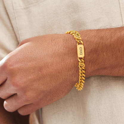Personalized Multi-Name Cuban Link Bracelet gift for Dad