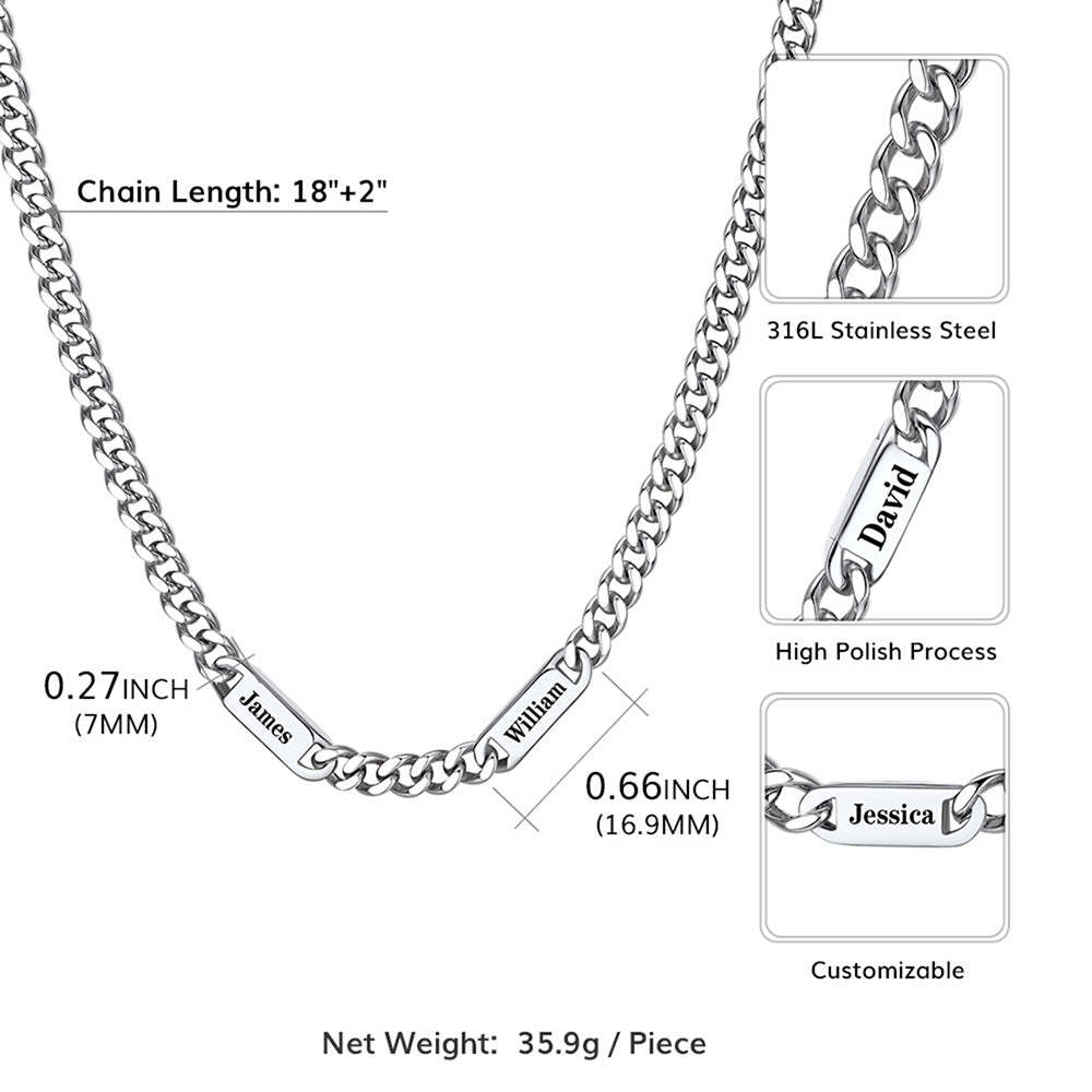 Personalized Cuban Link Chain Jewelry Set