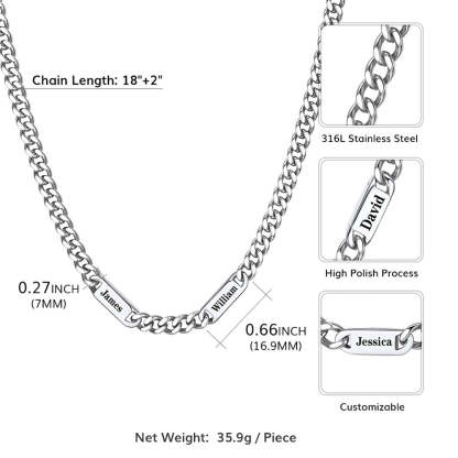 Personalized Cuban Link Chain Jewelry Set