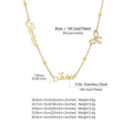 Custom Multi Nameplate Necklace for Women