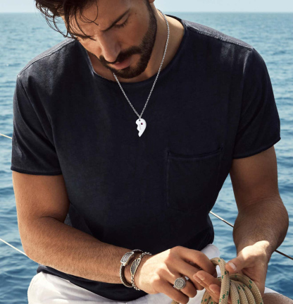 Personalized Name Birthstone Matching BFF Puzzle Heart Pendant Necklace model silver