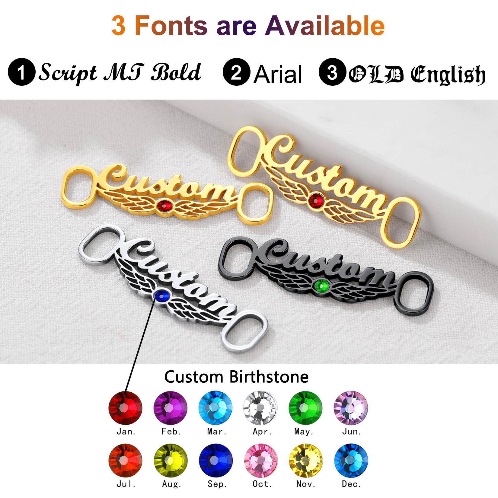 Personalized Name Shoe Buckle 2Pcs Decorations Shoelace Charm