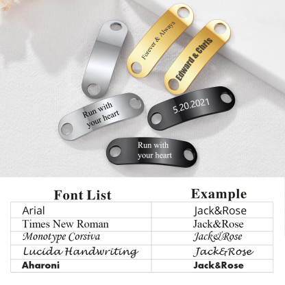 2PCS Custom Engraved Name Shoelace Buckle for Men 