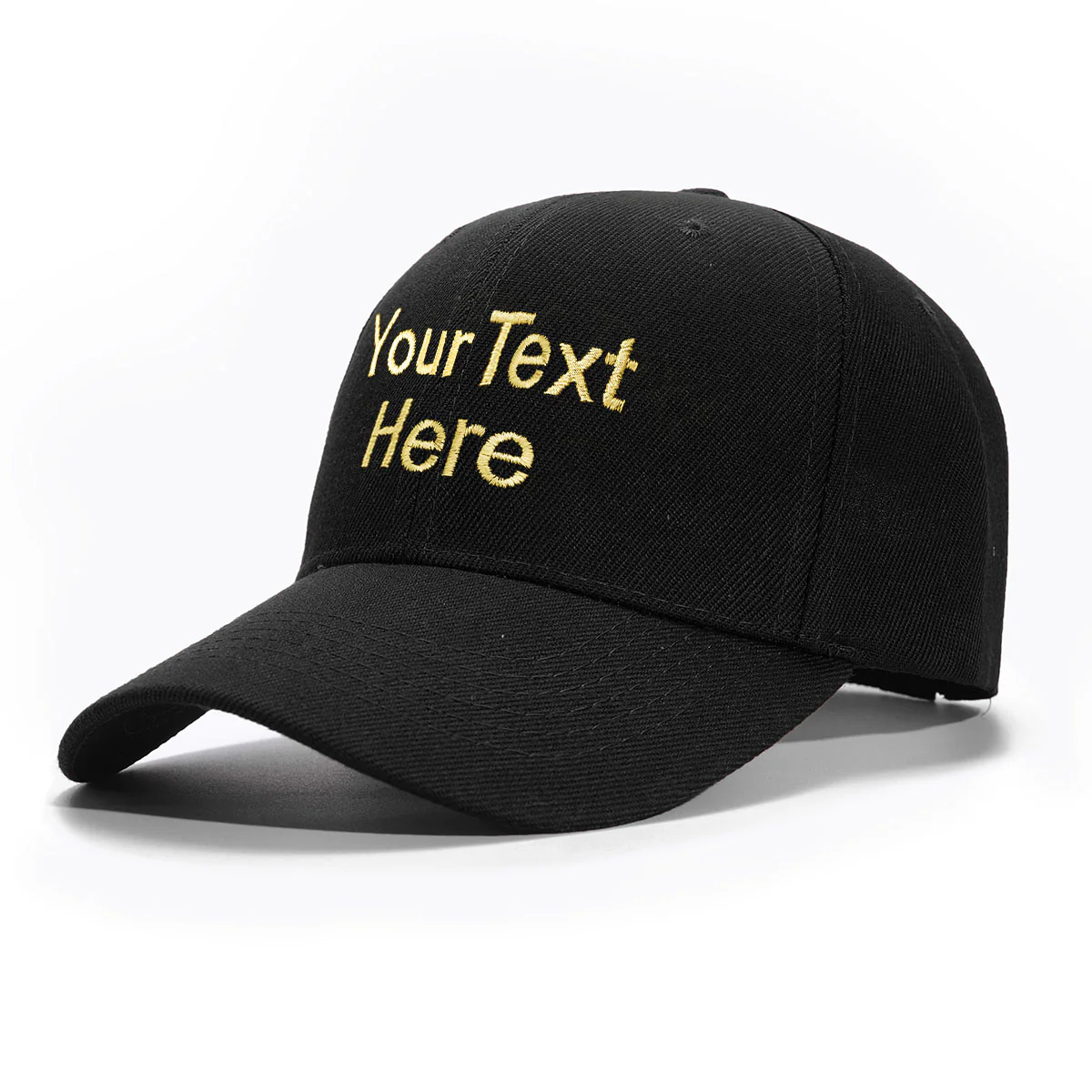 Custom black Hat Baseball Cap with Embroidery with Text