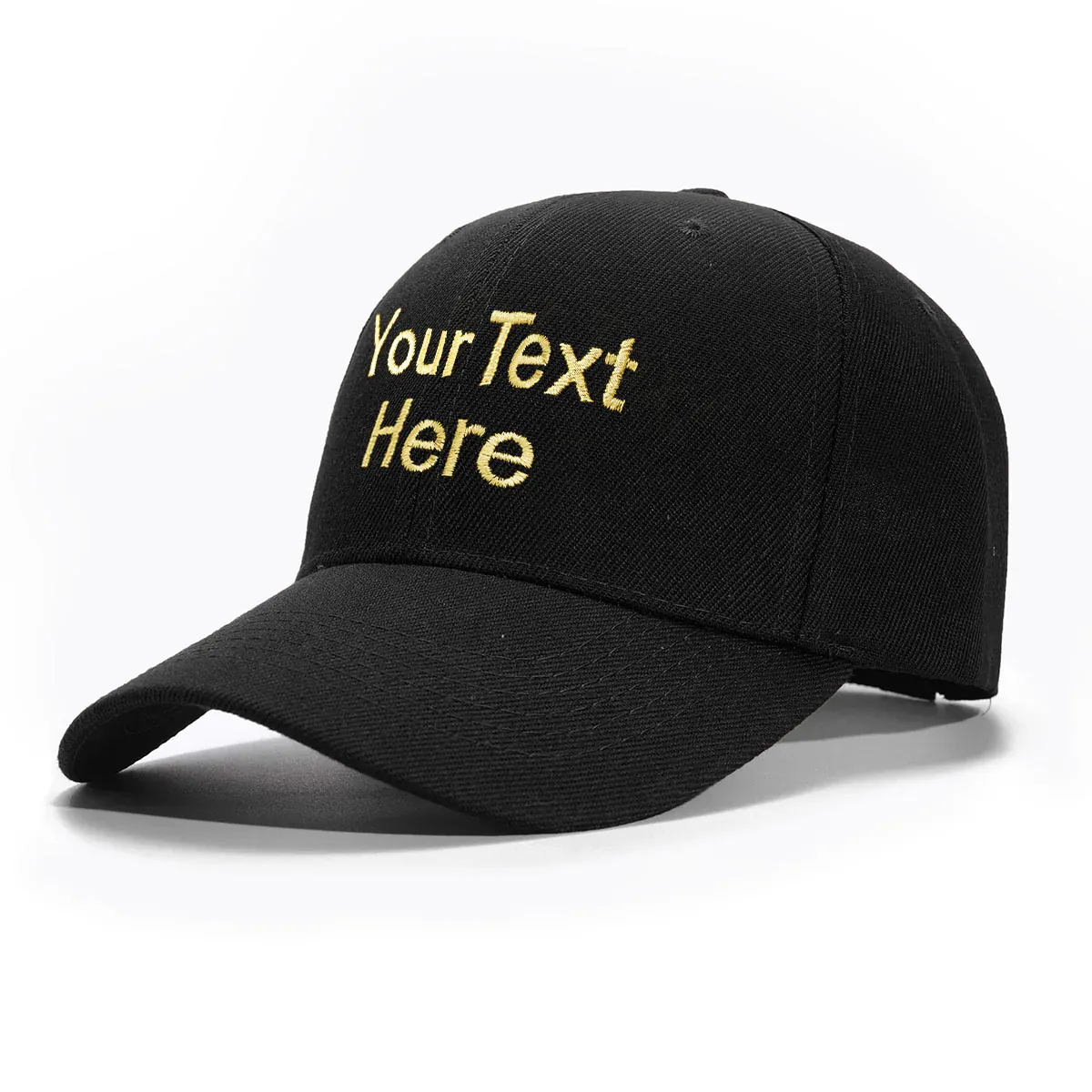 Custom black Hat Baseball Cap with Embroidery with Text