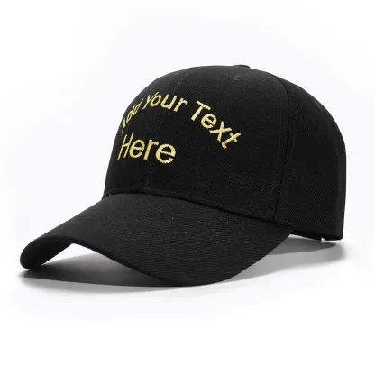 Custom black Hat Baseball Cap with Embroidery
