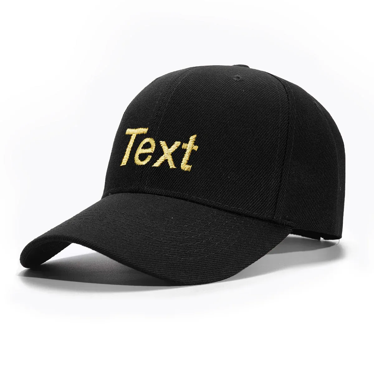Custom black Hat Baseball Cap with Embroidery with 1 Text