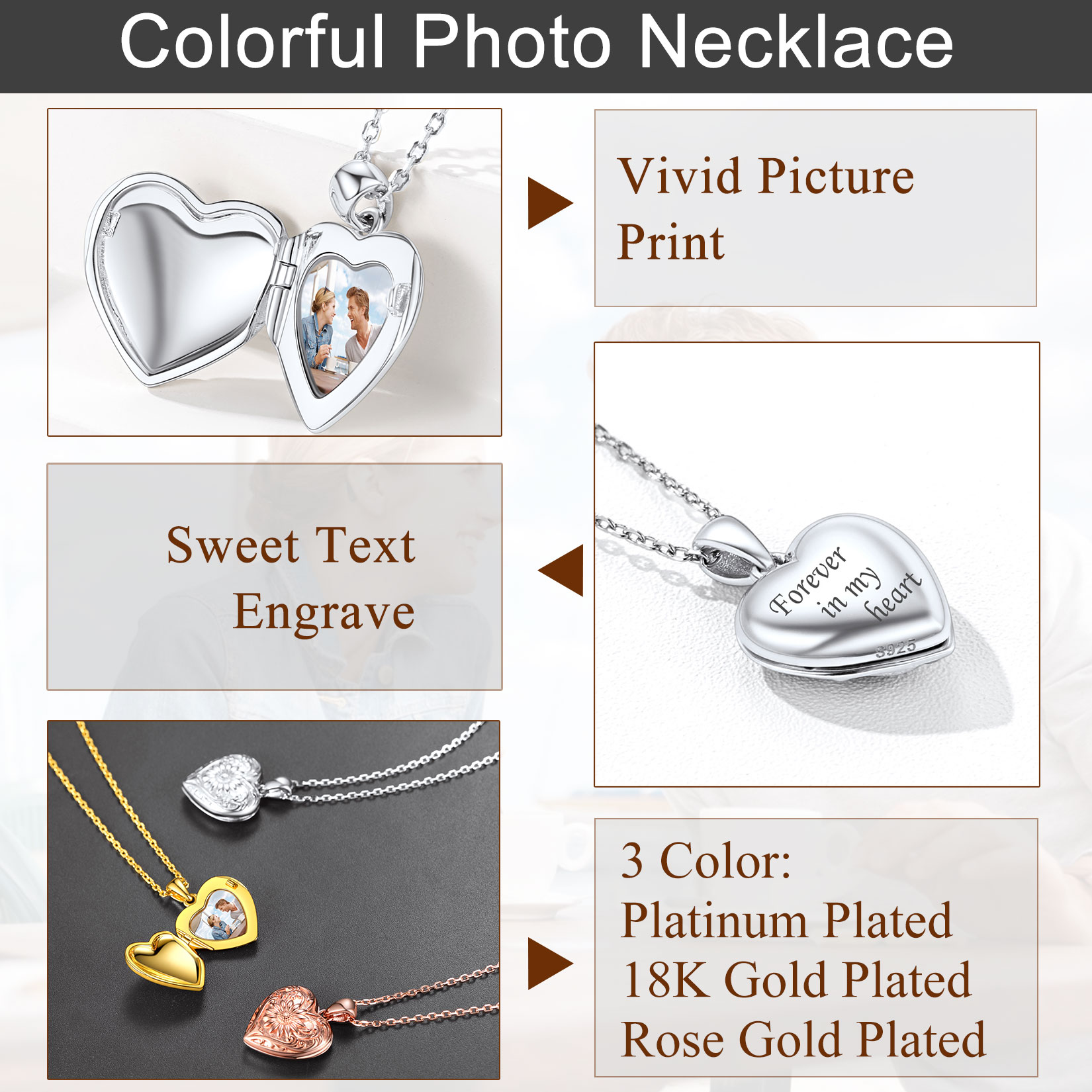 Personalized Photo Locket Necklace for Women
