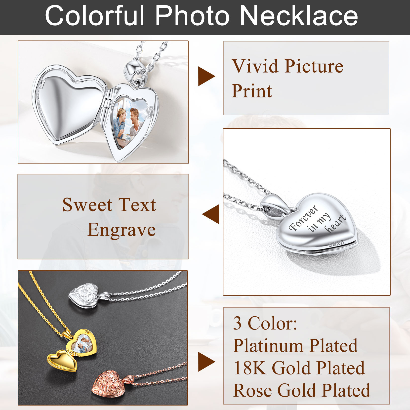 Personalized Photo Locket Necklace for Women