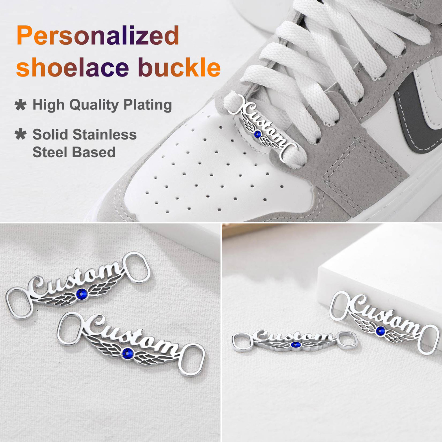 Personalized Name Shoe Buckle 2Pcs Decorations Shoelace Charm