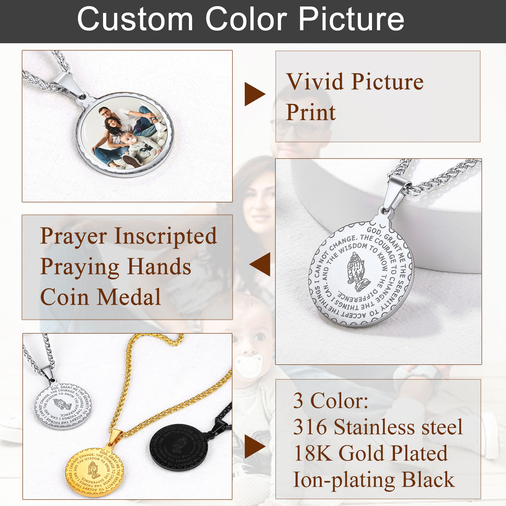 Personalized Bible Verse Necklaces for Men Women