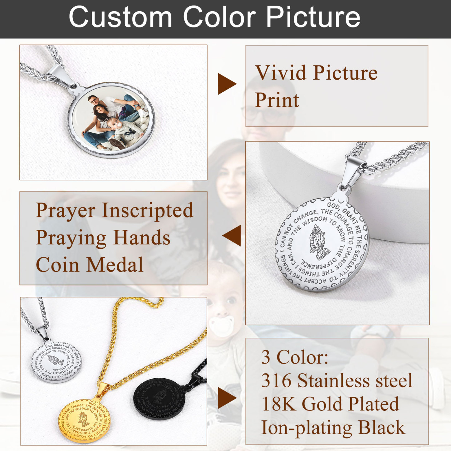 Personalized Bible Verse Necklaces for Men Women