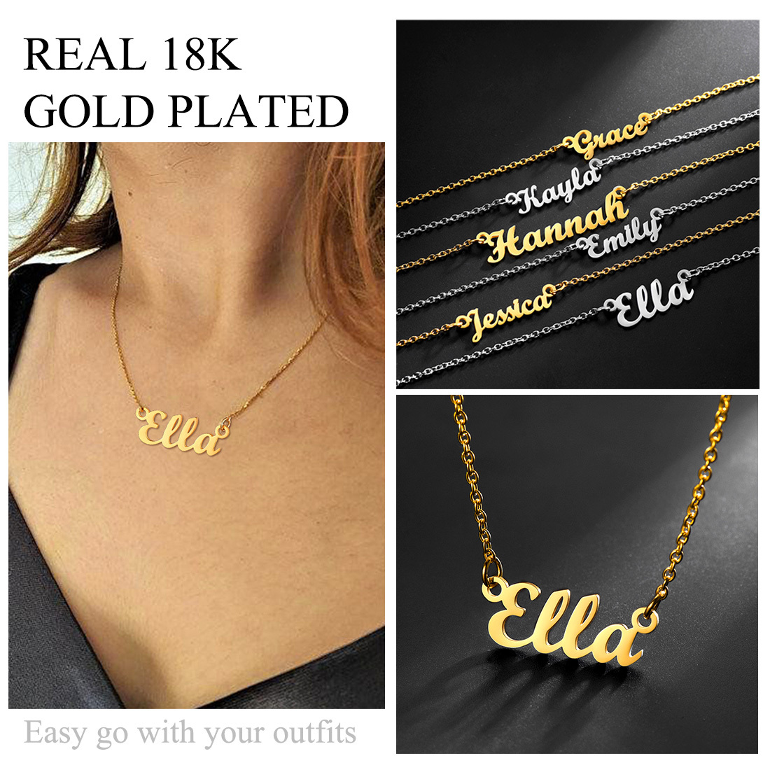 Personalized Name Necklace Christmas Gift For Women