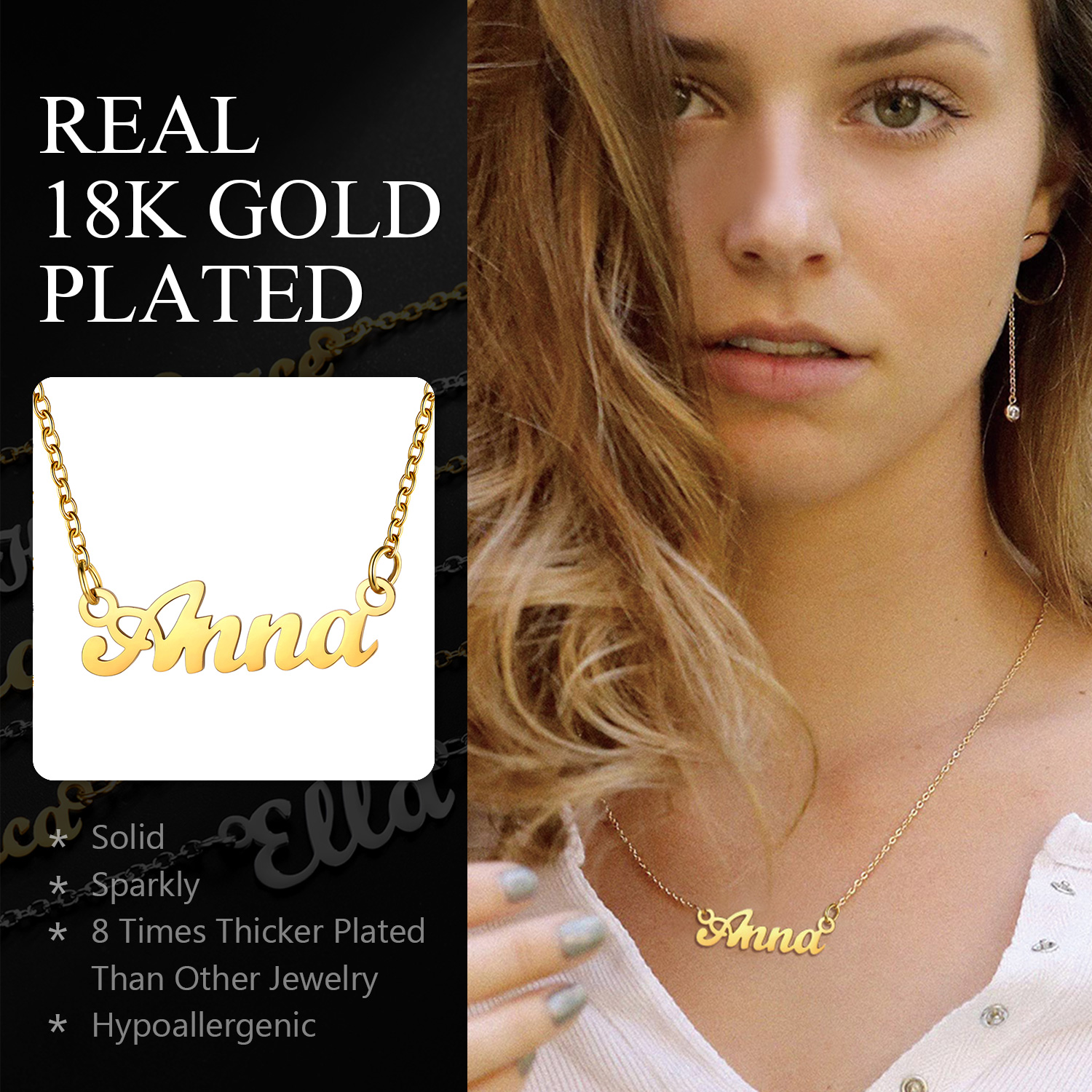 Personalized Name Necklace Christmas Gift For Women