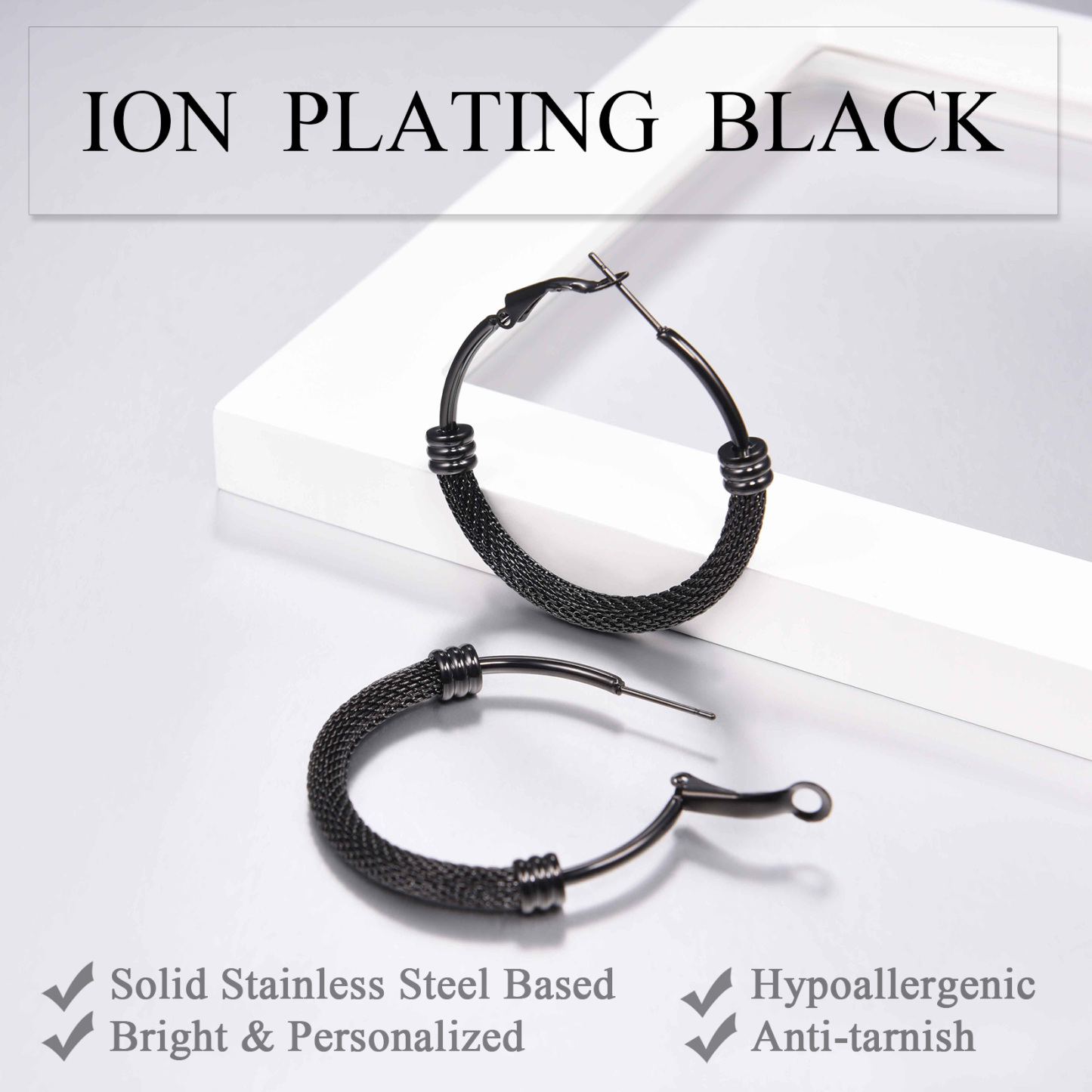 Stainless Steel Dop Hoop Earrings For Women