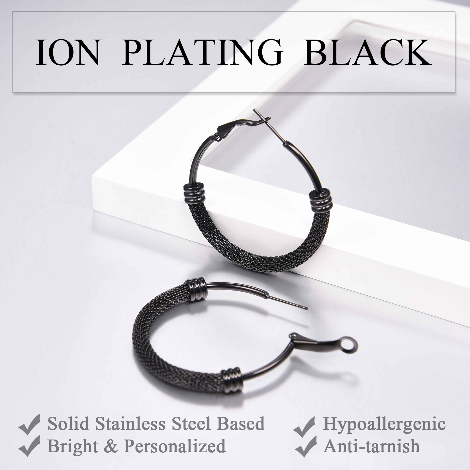 Stainless Steel Dop Hoop Earrings For Women