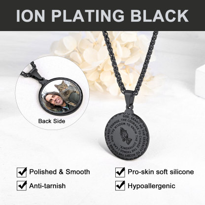 Personalized Photo Bible Verse Necklaces black