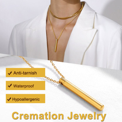 Custom Engraved Cremation Urn Necklace for Ashes 