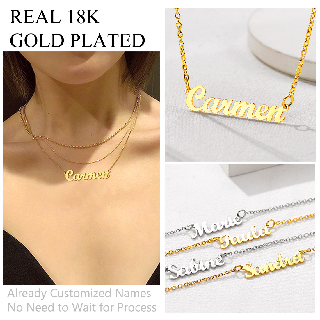 Personalized Name Necklace Christmas Gift For Women