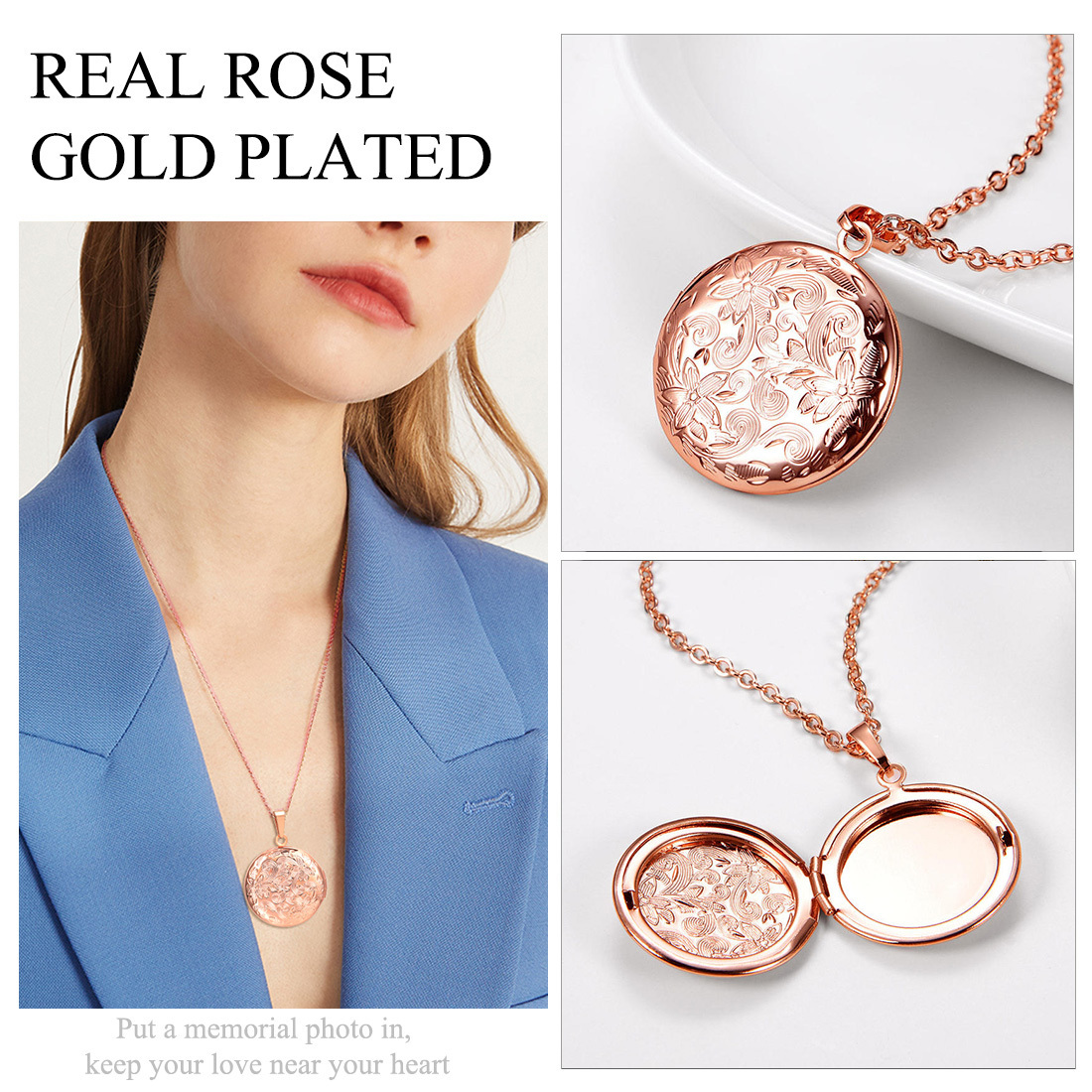 Personalized Picture Round Shape Necklaces for Women  