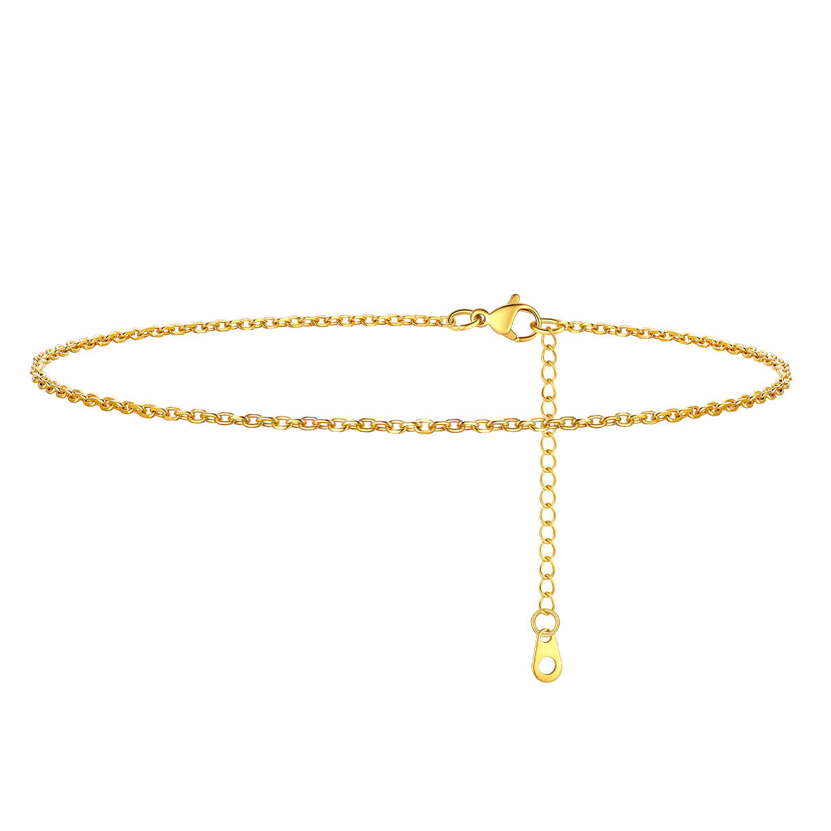 4-Piece Paperclip Figaro Cuban Rolo Anklet