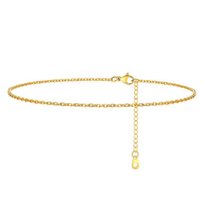 4-Piece Paperclip Figaro Cuban Rolo Anklet