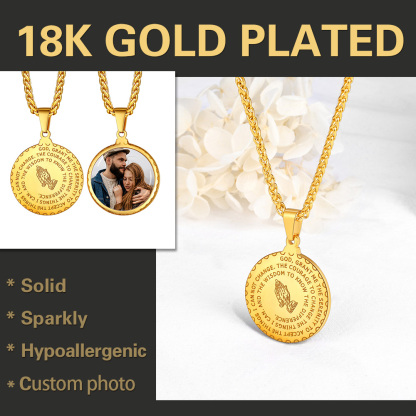 Personalized Photo Bible Verse Necklaces gold