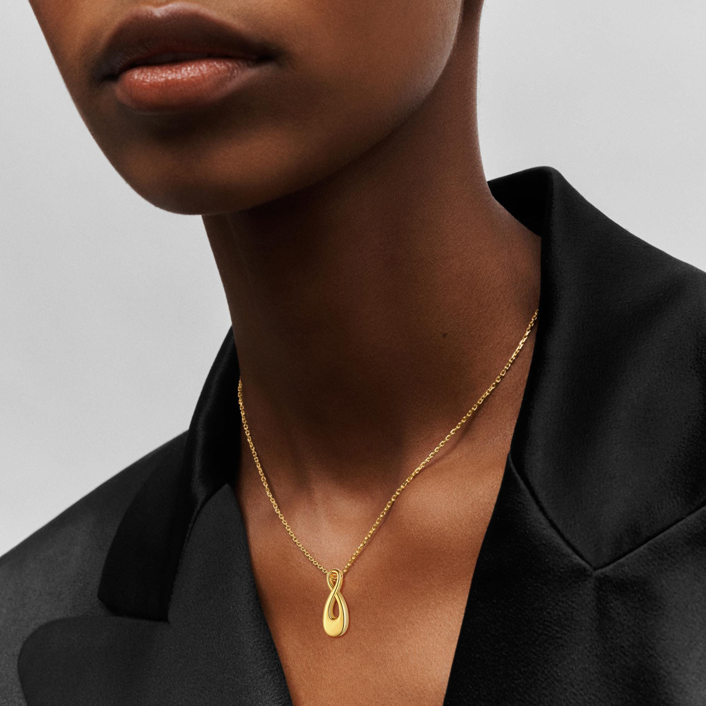 Custom Engraved Urn Cremation Infinity Necklace for Ashes model gold