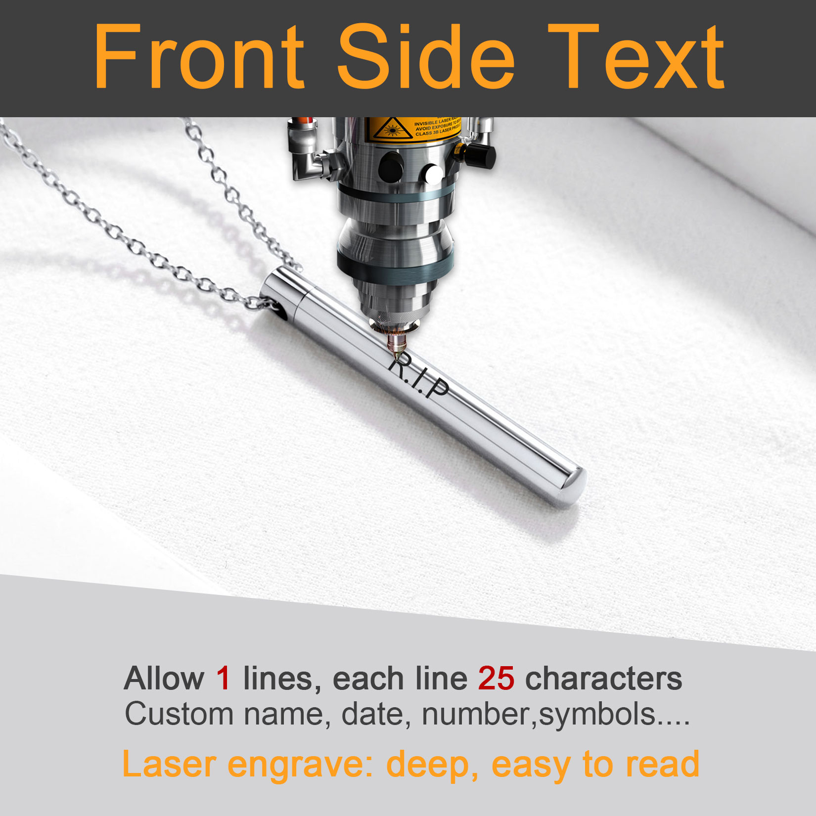  Engraved Cremation Urn Necklace for Ashes 